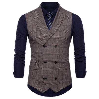 

New Men Formal Business Slim Fit Dress Vest Suit Tuxedo Waistcoat Gracious LA