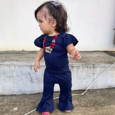 

Kids Baby Girls Jeans Clothes Denim Romper Jumpsuit Short Sleeve Summer Outfits