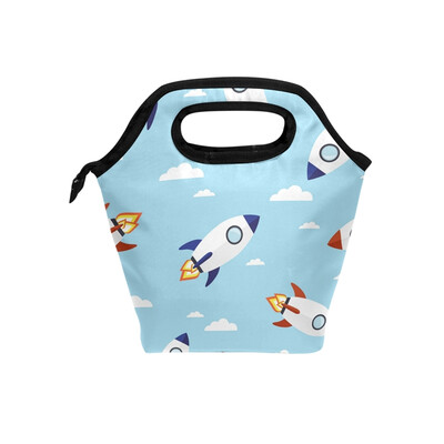 

Lunch Bag Cute Plane Tote Travel Picnic Insulated Handbags Portable Zipper Lunch Bag Box