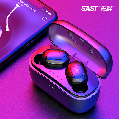

SAST wireless Bluetooth headset T6 black business mini headset in-ear stealth sports binaural stereo noise reduction earphones Apple Android mobile phone universal