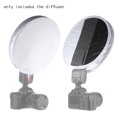 

Multifunctional 12in31cm Mini Portable Round On-camera Flash Speedlite Diffuser Softbox with WhiteGreyBlack Color for Canon Nik