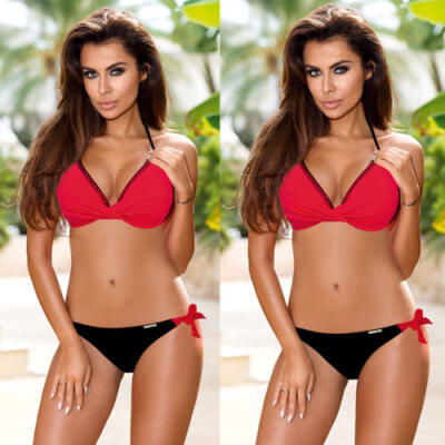 

Womens Push-up Padded Bikini Set Swimwear Bra Thong Beach Swimmer Bathing Suit