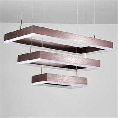 

Baycheer HL487477 Brushed Aluminum Multi Tiered Frame Warm LED Chandelier 18W 1575"in Brown