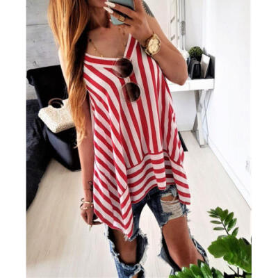 

AU Fashion Women Casual Sleeveless Top Vest Blouse Ladies Summer Shirt Tops