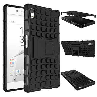 

Fivice Sony Z5 Case TPU anti-fall tire pattern back clip bracket phone case