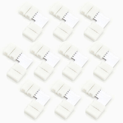 

ZDM 10PCS L Type LED Strip Connector 5050RGB LED Connector 10mm LED RGB Connector L-shape LED Strip Light Connectors