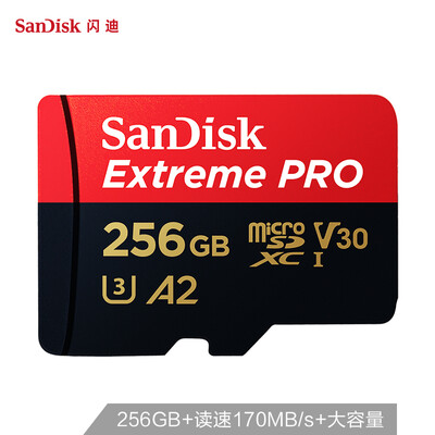 

SanDisk 256GB TF MicroSD Memory Card U3 C10 V30 A2 4K Extreme Ultra-Speed ​​Mobile Read Speed ​​170MBs Write Speed ​​90MBs