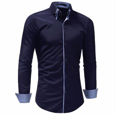

2018 Men Fashion Casual Long Sleeved Solid Color Shirt Slim Fit Male Social Business Dress Shirt Brand Men Clothing Comfortable