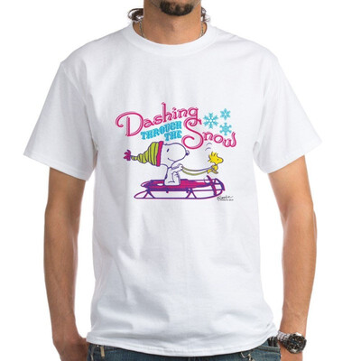 

CafePress - Snoopy&Woodstock Dashing Through White T-Shirt - 100 Cotton T-Shirt White