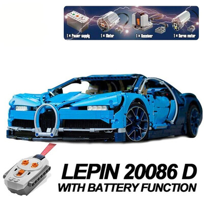 

New Lepin 20086 Technic Series Bugatti Supercar Racing Blue Chiron Building Blocks Bricks Toy Legoing 42083 Kids Gift
