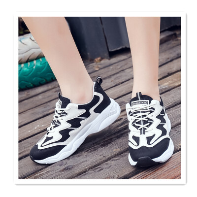 

2018 autumn new Korean sports shoes platform womens shoes super fire womens shoes platform shoes thick-soled running shoes