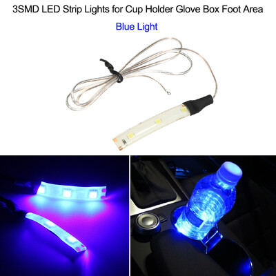 

3SMD LED Strip Lights for Cup Holder Glove Box Foot AreaRed Light