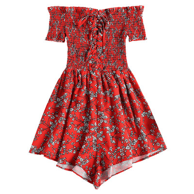 

Shirred Floral Romper