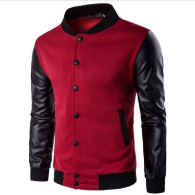 

Mens Zipper Casual Jacket Bomber Coat Autumn Baseball Outwear Sports Motorcycle