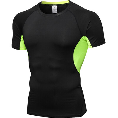 

Mens Sportswear Compression Fitness Tights Running Shirt Training Short Gym ManS T-Shirt