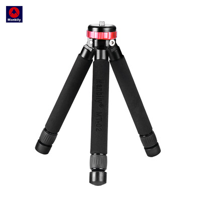 

Manbily MT-02 Portable Aluminum Alloy Desktop Tripod 2-Section Extendable Mini Tabletop Tripod 14 & 38 Inch Screw Mounts for Can