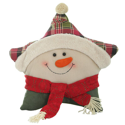 

UpperX Pillowcase Plush Cushion Soft Cover star Decoration Christmas house Snowman