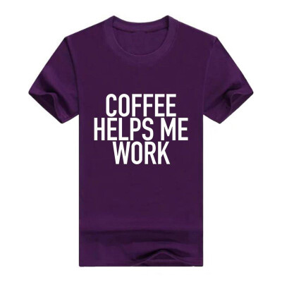 

Coffee Helps Me Work - Fun Caffeine Loving Men Cotton T-Shirt