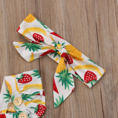 

AU Infant Newborn Outfit Baby Girls Fruits Rompers Playsuit Clothes Jumpsuit