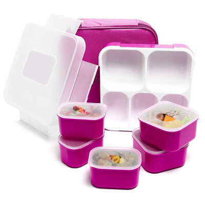 

Lunch Box Food Container Storage Bento Microwavable Leakproof Box with 5 Separately Compartment Insulated Meal Prep Box With Gift