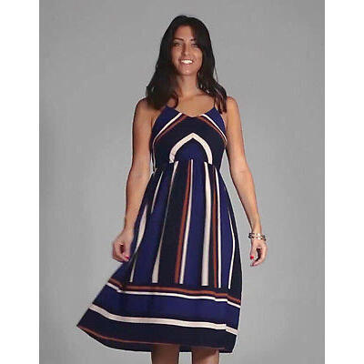 

Women Stripes Sleeveless Dress Party Formal Beach Dresses Casual Sundress Summer