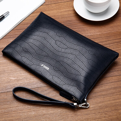 

Golf GOLF first layer cowhide mens handbag multi-function crocodile pattern envelope bag large capacity clutch bag long clutch