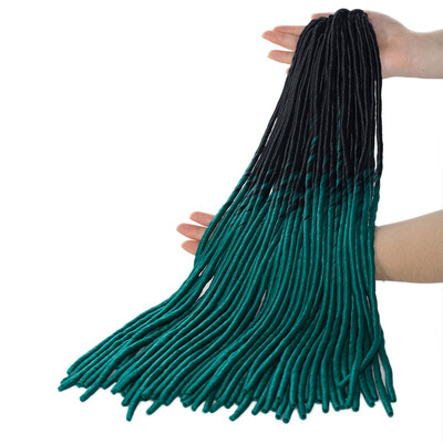 

20" Two Ombre Braiding Hair Extension Faux Locs Synthetic Crochet One Piece Hair Braids 100g
