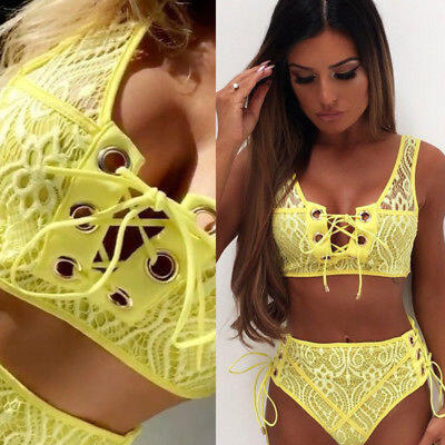 

Women Bandage Bikini Push-up Padded Bra Swimsuit Bathing 2pcs Set Swimwear