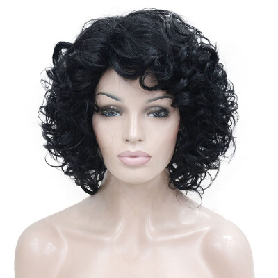 

StrongBeauty Short Style Curly Capless wig Brown with Blonde Highlights Synthetic Hair Wigs for Women COLOUR CHOICES