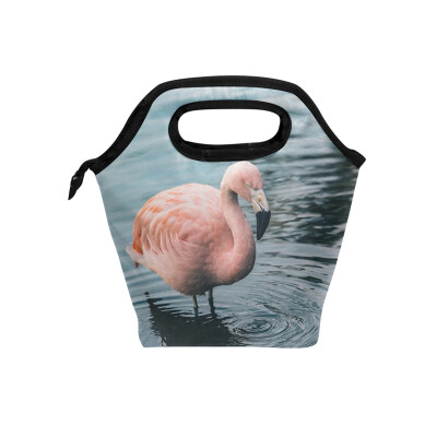 

Lunch Bag Red Bird Tote Travel Picnic Insulated Handbags Portable Zipper Lunch Bag Box