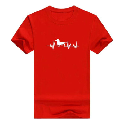 

Dachshund Gifts Dog Lover Heartbeat Weiner Dog Short Sleeve Mens T-Shirt