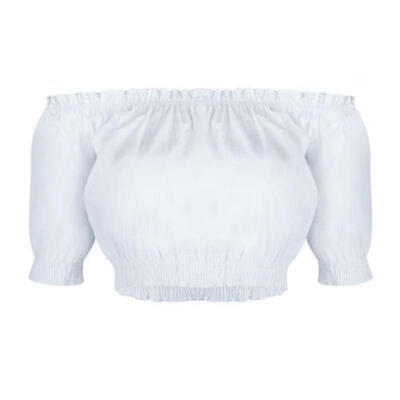 

FASHION DAMEN FREIZEIT schulterfrei ärmelloses Top Bluse kurzärmlig bauchfreies