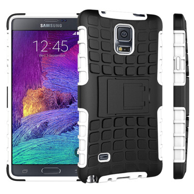 

Fivice Samsung Note 4 Case TPU anti-fall tire pattern back clip bracket phone case