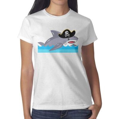 

Shark Birthday Sharks Decor Womens White T-Shirt Cotton Lightweight T-Shirts