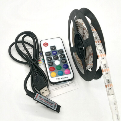 

ZDM 5V 15 - 30W 5050 100 200CM USB Waterproof RGB LED Light Strip with 17 Key IR Controller DC 5V