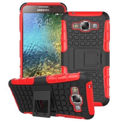 

Fivice Samsung E5 Case TPU anti-fall tire pattern back clip bracket phone case