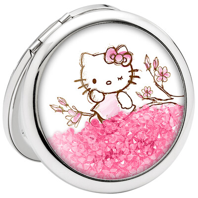 

HELLOKITTY Hello Kitty Cherry Blossom Series Makeup Mirror Romantic Creative Gift Birthday Gift Valentine&39s Day Valentine Gift Box Packing KT1602