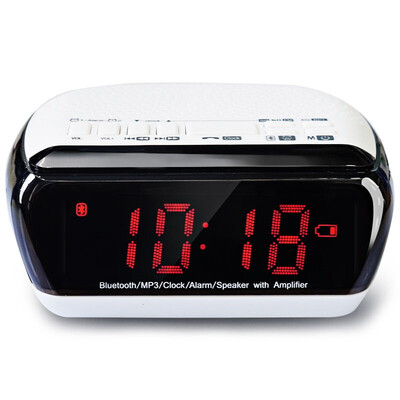 

BAOX BX667 Wireless Mini Bluetooth Speaker Clock Computer Audio Card Radio Bedside Alarm Clock