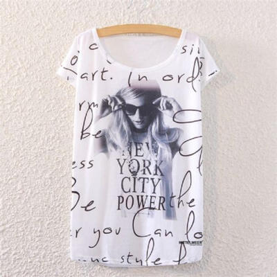 

Women Summer Short Sleeve Floral Shirt Blouse Tops Loose T Shirt Casual Tee TOP