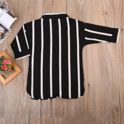 

USA Infant Baby Girl Striped T-shirt Tops Shirt Dresses Casual Clothes One Piece