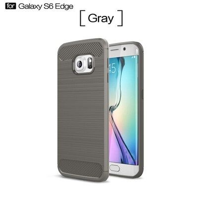 

Fivice Samsung Galaxy S6 edge case Luxury brushed carbon fiber TPU soft shell