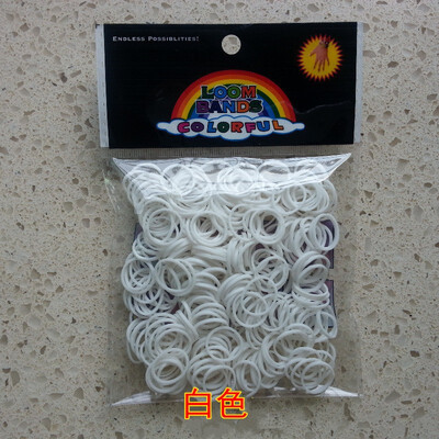 

Three SEMBEM rainbow hair about 100 portable multi-color high elastic stretch rubber band elasticity easy to break