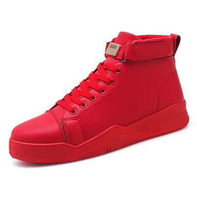 

2018 new autumn trend high help wild Korean version of the white shoes mens spiritual society young youth white shoes