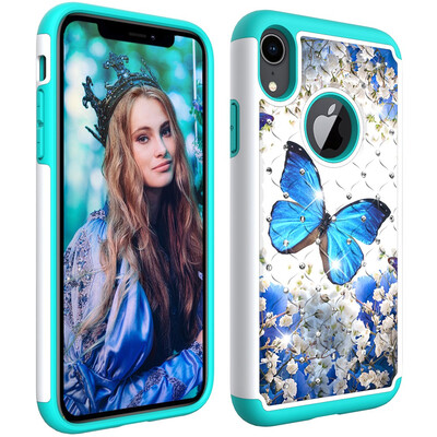 

Apple Diamond Hard PC Iphone XR Cases Non Slip TPU Drop Protection Compatible with Iphone XR