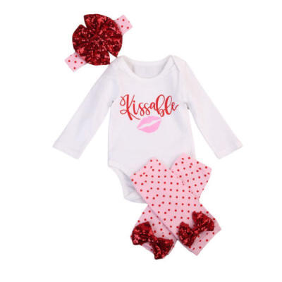 

Newborn Infant Kids Baby Girl Outfits Clothes Long Sleeves TopsPants 4PCS Set