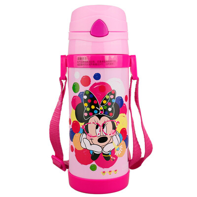 

Disney DISNEY children&39s insulation cups baby cartoon straps straw insulation pot 350ML Minnie powder