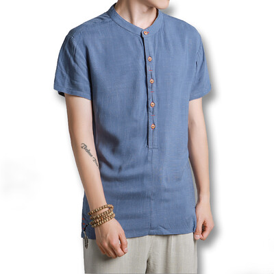 

New Arrivals Men T Shirts Linen Fashion Men Summer 2016 T Shirts Solid Colors Short Sleeves Men Slim Fits V Neck Men T Shirts
