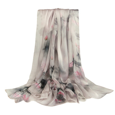 

[Jingdong supermarket] Shanghai story (STORY Of SHANGHAI) Su ya lotus silk scarf female silk scarlet scarf