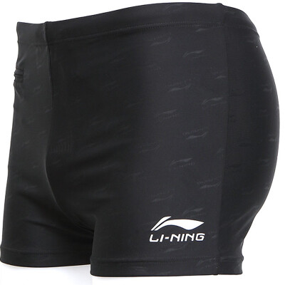 

Li Ning LI-NING swimming trousers men's flat swim trunks high-grade digital printing hot spring swimsuits men's swimsuit LSSL097 black