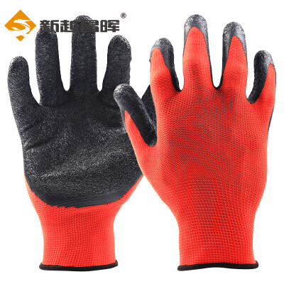 

Xinyue Changhui labor insurance gloves wear-resistant non-slip nylon gloves coated palm dipped rubber gloves latex wrinkles gloves site work protective gloves 12 pairs B11431